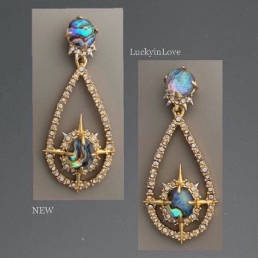 ALEXIS BITTAR NEW Miss Havisham Crystal Orbiting Doublet Teardrop Drop Earrings - Picture 11 of 12